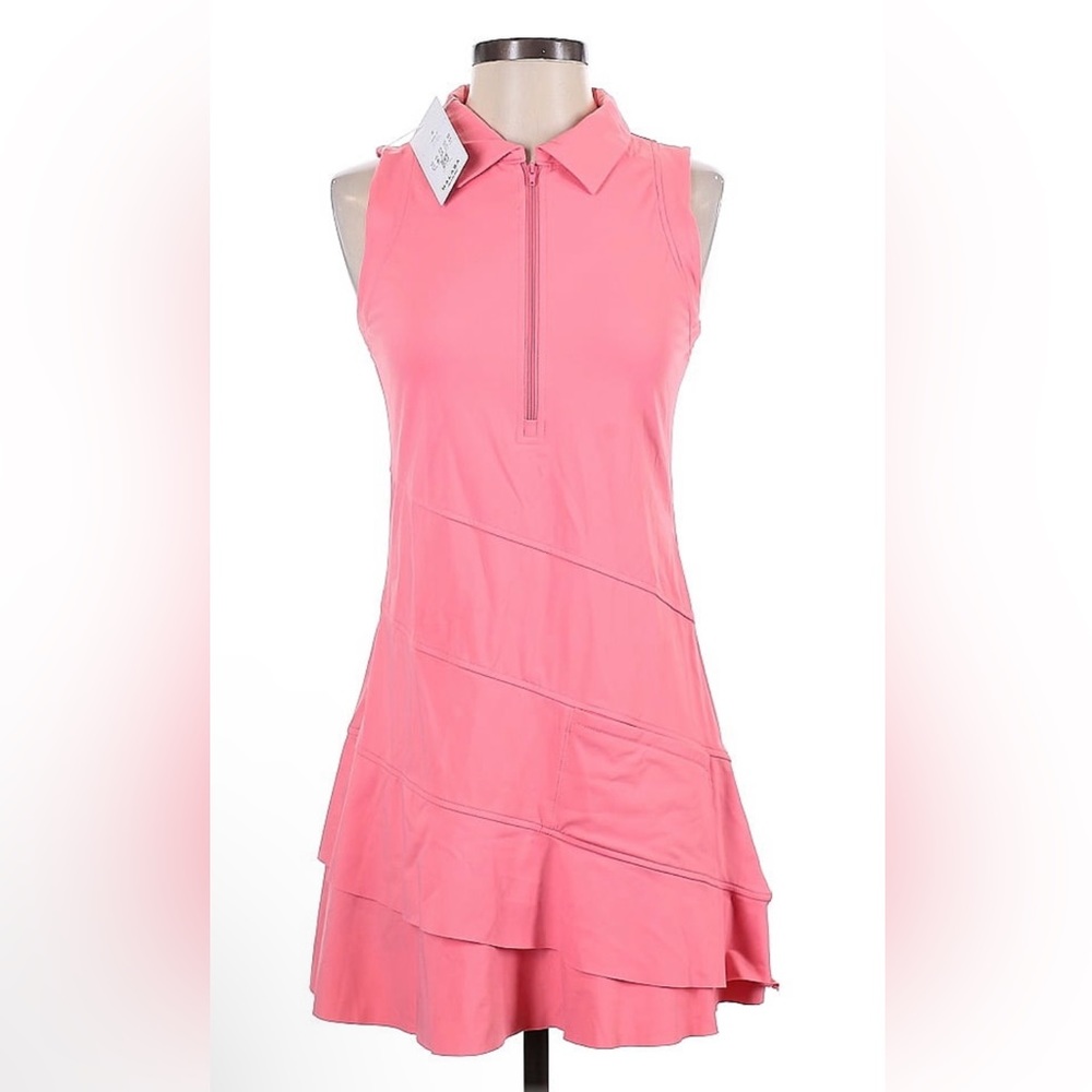 Halara small tennis, golf dress. Pockets & ruffle skirt. Coral color